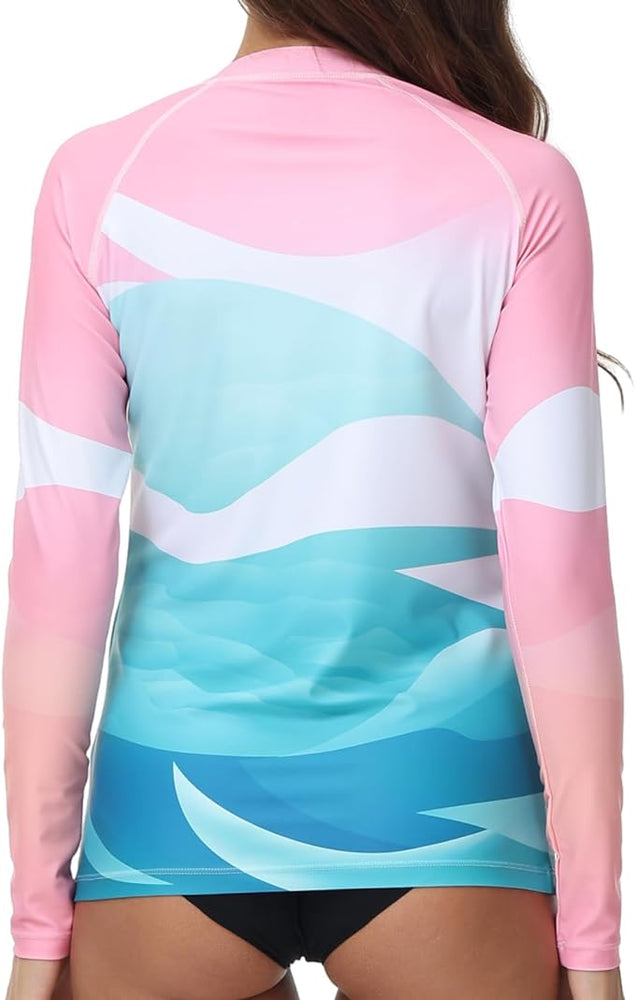 Women's UPF 50+ Long Sleeve Rash Guard - Quick Dry Swim Shirt