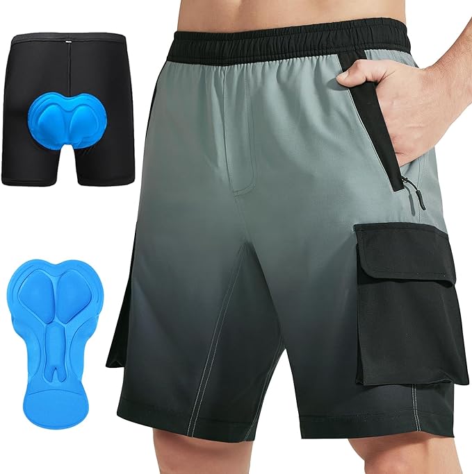 VAYAGER SPORTS Men's Mountain Bike Shorts 3D Padded Bicycle MTB Shorts
