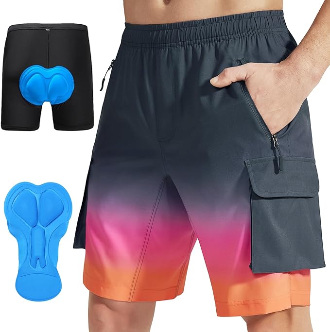 VAYAGER SPORTS Men's Mountain Bike Shorts 3D Padded Bicycle MTB Shorts