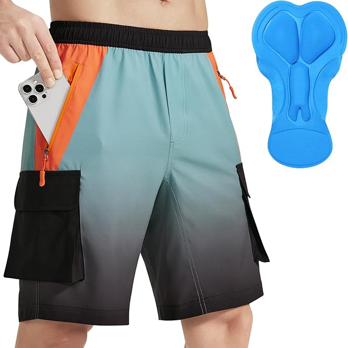 VAYAGER SPORTS Men's Mountain Bike Shorts 3D Padded Bicycle MTB Shorts