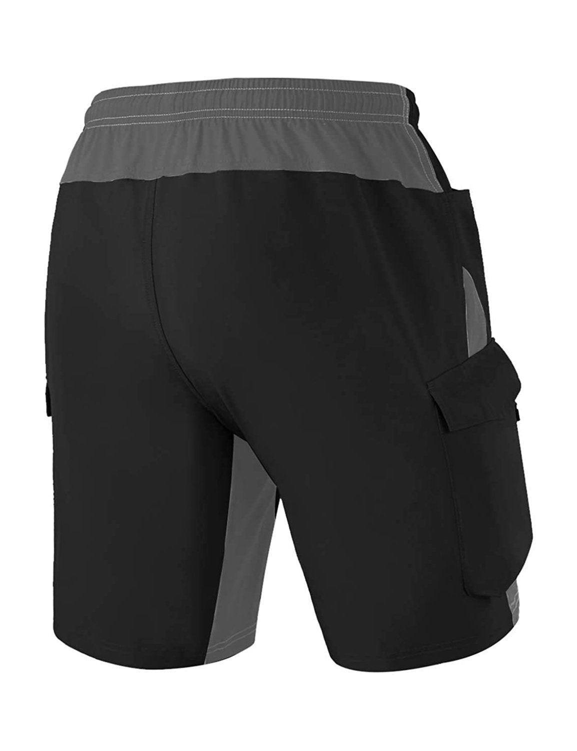  Mens Padded Bike Shorts Cycling Tights 3D Padding Bicycle  Accessories Road Biking MTB Pockets UPF 50+ Black/Grey Size M