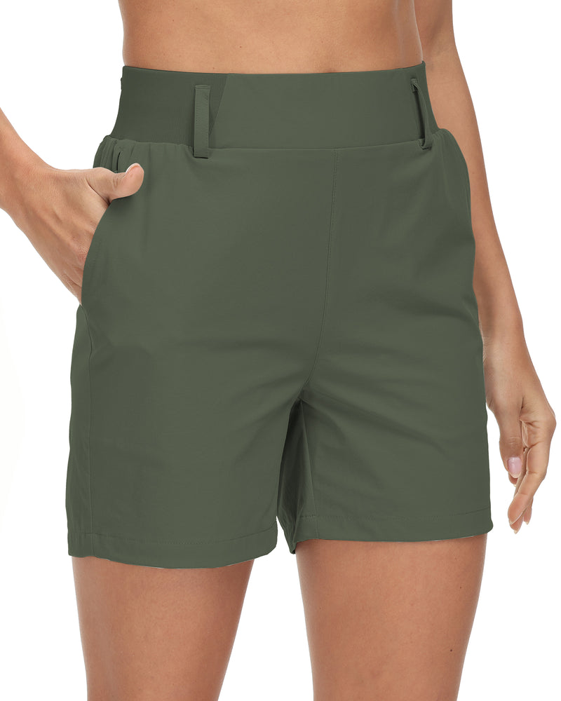 VAYAGER Women's Hiking Cargo Shorts Casual Soft High Waisted Quick Dry Summer Walking Travel Shorts