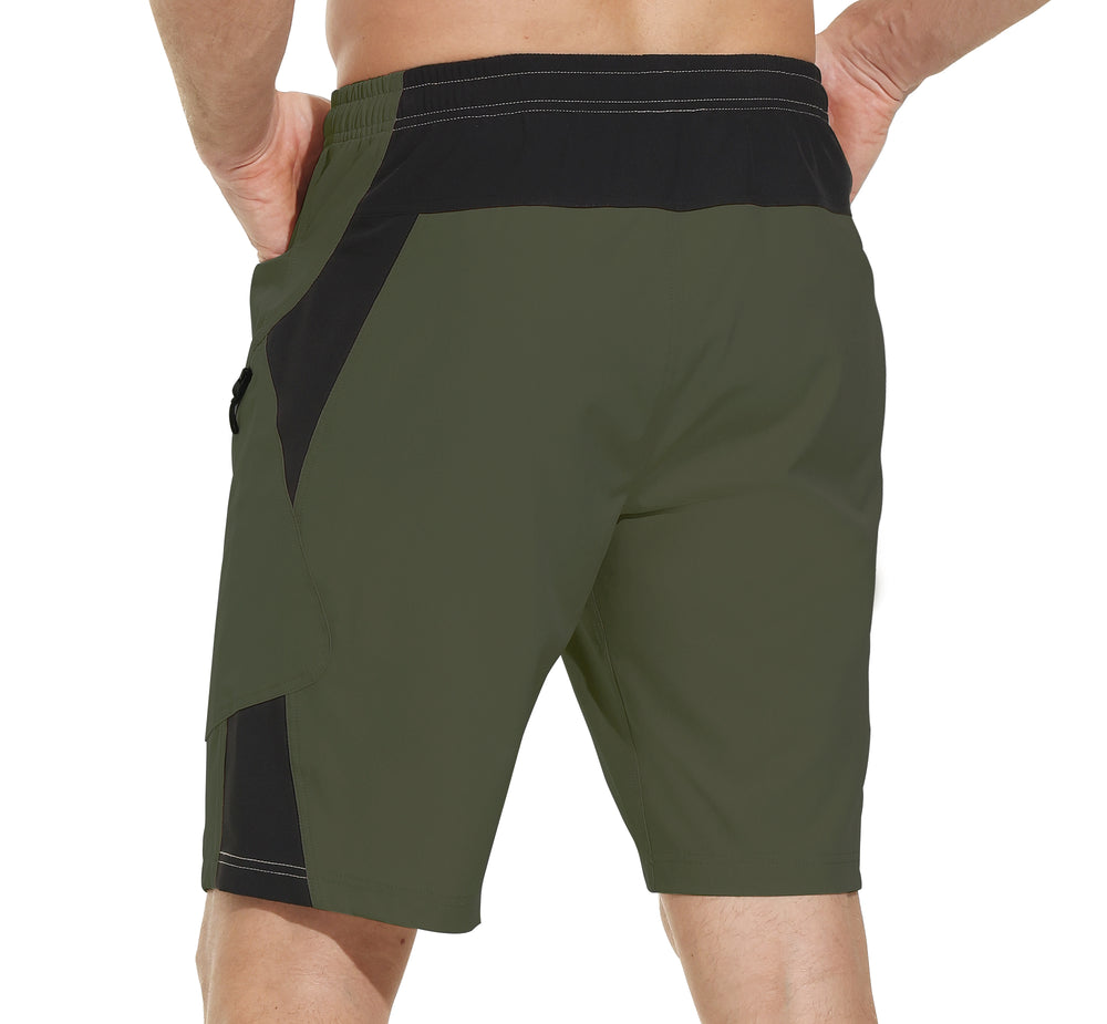 VAYAGER Men's Hiking Shorts Lightweight Full Elastic Waist Outdoor Cargo Shorts for Casual Work Travel Fishing