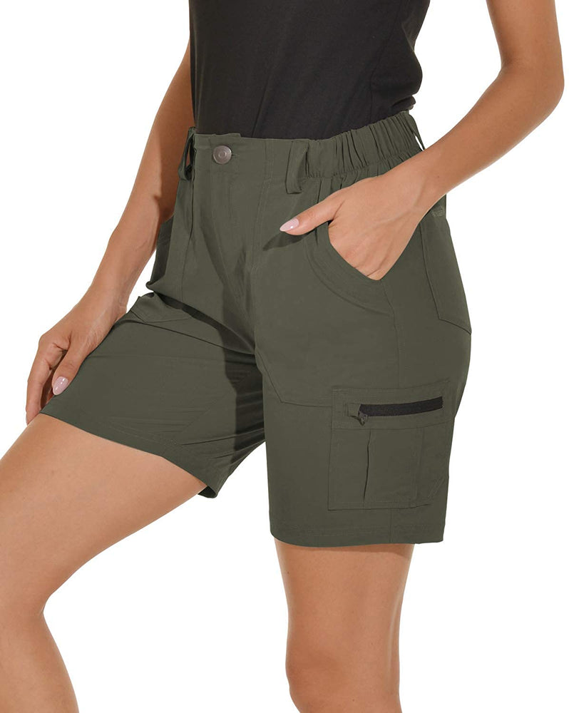 Women's Short Hiking Camping Travel 6 Pockets Quick Dry Water Resistant - Vayager Sports