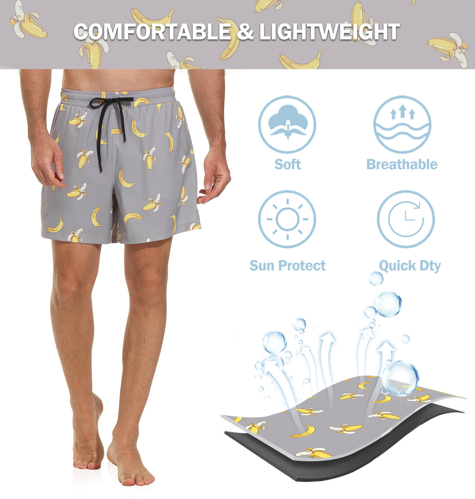 VAYAGER SPORTS Men's Swim Trunks with Compression Liner - 5 Inch Quick Dry Swim Shorts