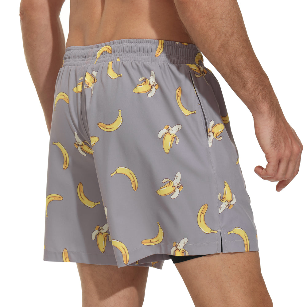 VAYAGER SPORTS Men's Swim Trunks with Compression Liner - 5 Inch Quick Dry Swim Shorts