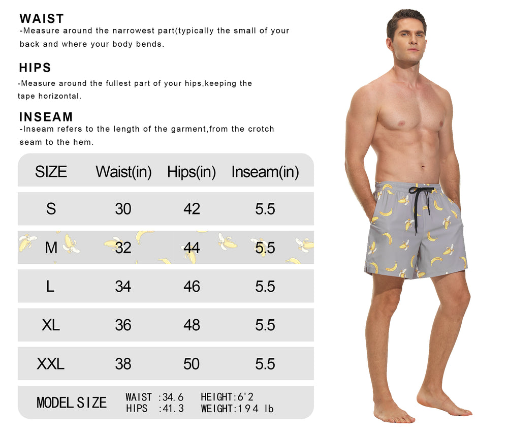 VAYAGER SPORTS Men's Swim Trunks with Compression Liner - 5 Inch Quick Dry Swim Shorts
