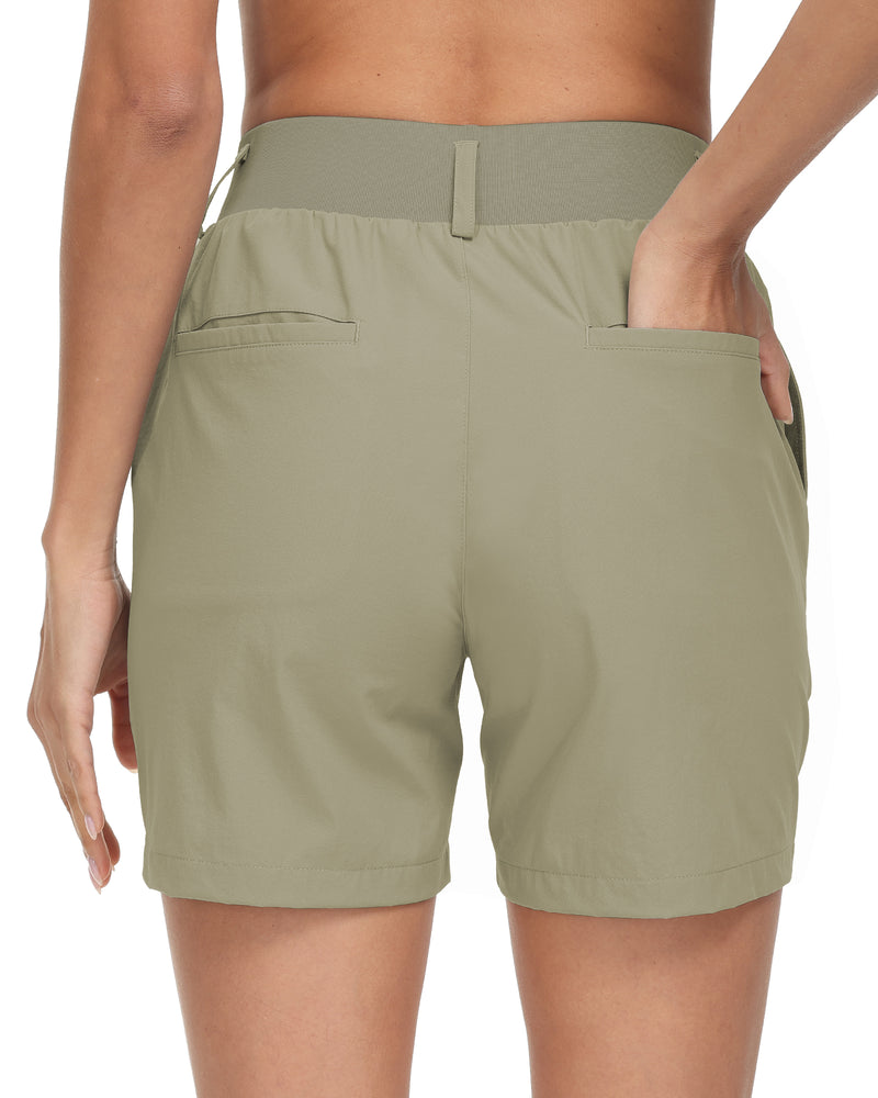 VAYAGER Women's Hiking Cargo Shorts Casual Soft High Waisted Quick Dry Summer Walking Travel Shorts