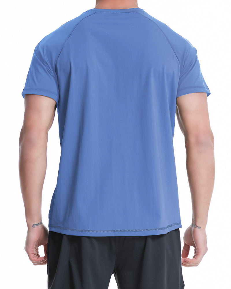 VAYAGER Men's Swim Shirts Rash Guard UPF 50+ Short Sleeve Quick Drying Crew Water Shirt