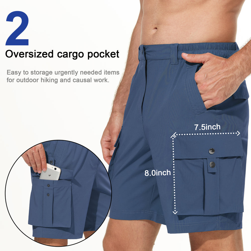 VAYAGER Men's Hiking Cargo Shorts Quick Dry Lightweight Multi Pockets Fishing Shorts for Outdoor Casual Travel