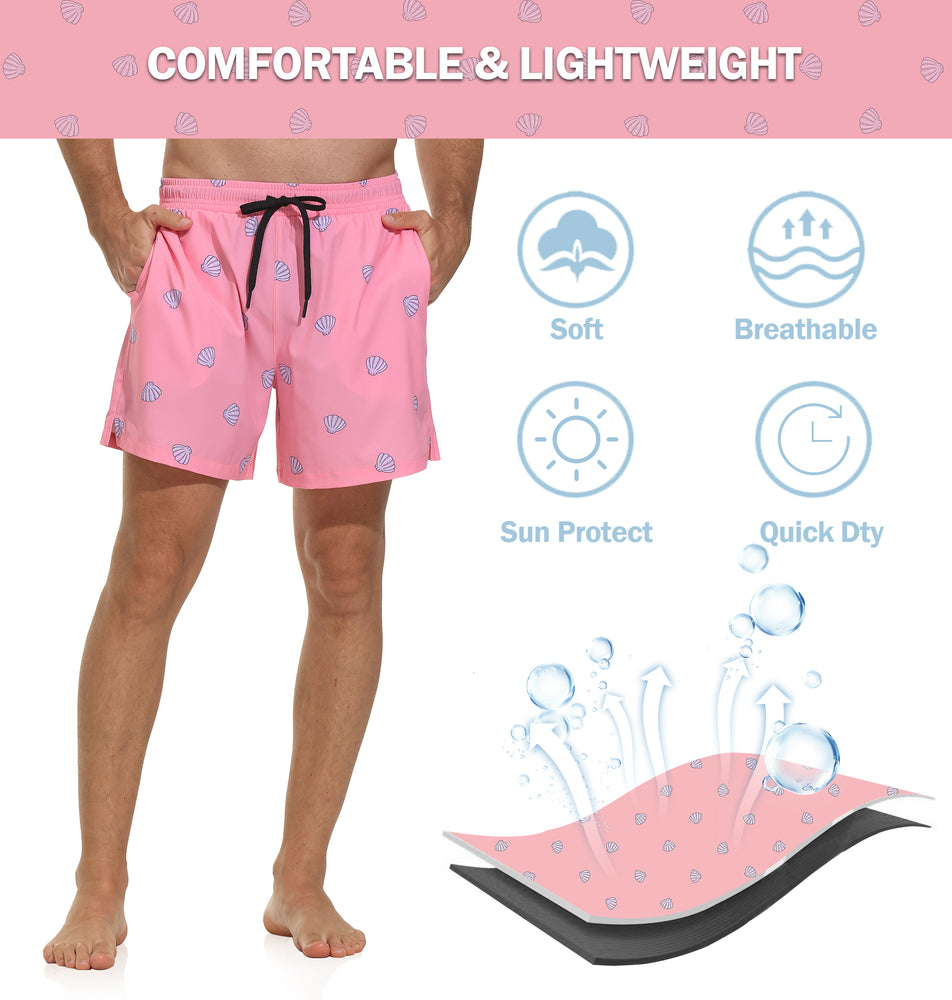 VAYAGER Men's Swim Trunks with Compression Liner - 5 Inch Quick Dry Swim Shorts Bathing Suit for Beach