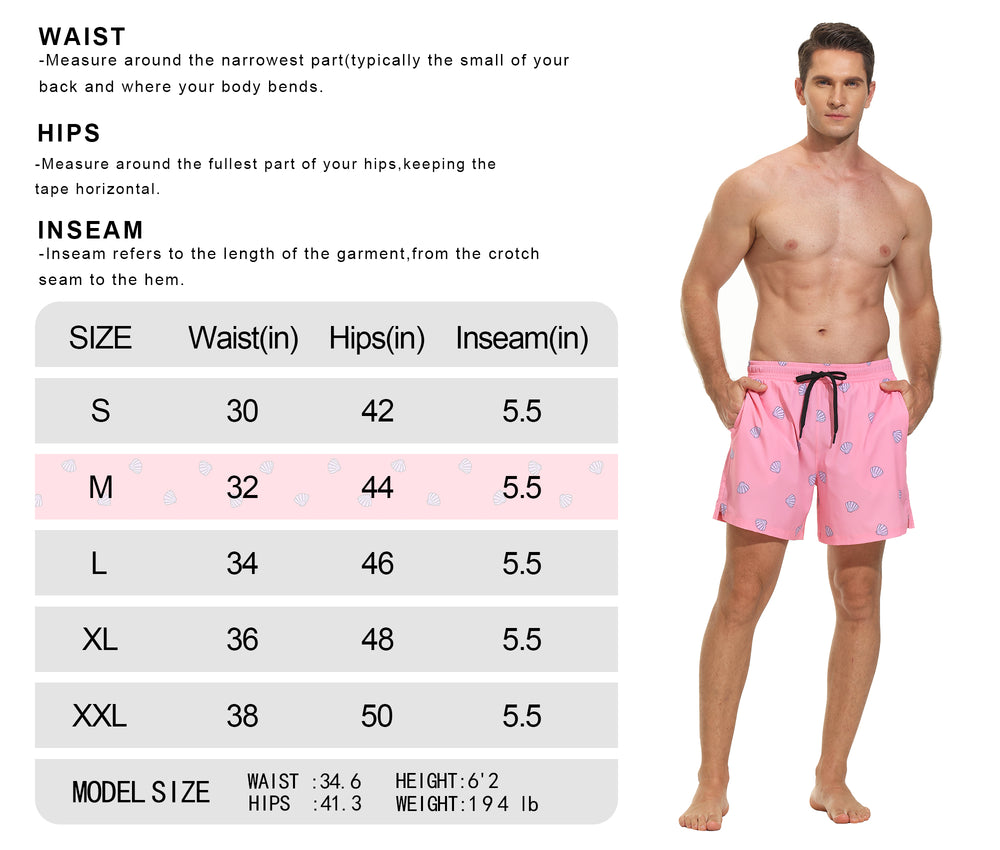 VAYAGER SPORTS Men's Swim Trunks with Compression Liner - 5 Inch Quick Dry Swim Shorts