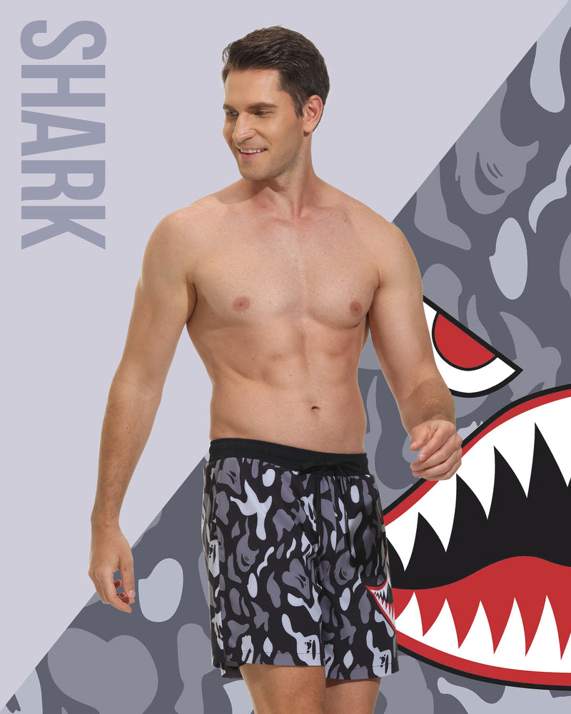 VAYAGER SPORTS Men's Swim Trunks with Compression Liner - 5 Inch Quick Dry Swim Shorts