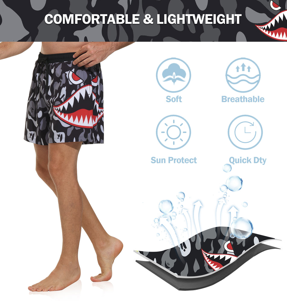 VAYAGER SPORTS Men's Swim Trunks with Compression Liner - 5 Inch Quick Dry Swim Shorts