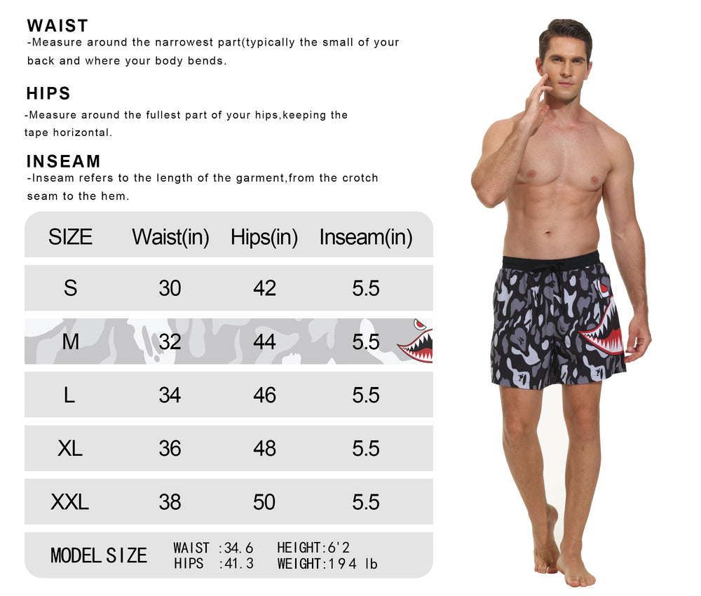 VAYAGER SPORTS Men's Swim Trunks with Compression Liner - 5 Inch Quick Dry Swim Shorts