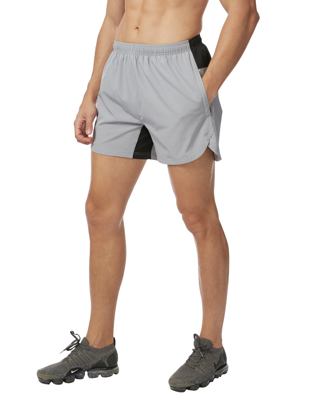 VAYAGER Men's 5 Inch Workout Shorts with Liner and Zipper Pockets