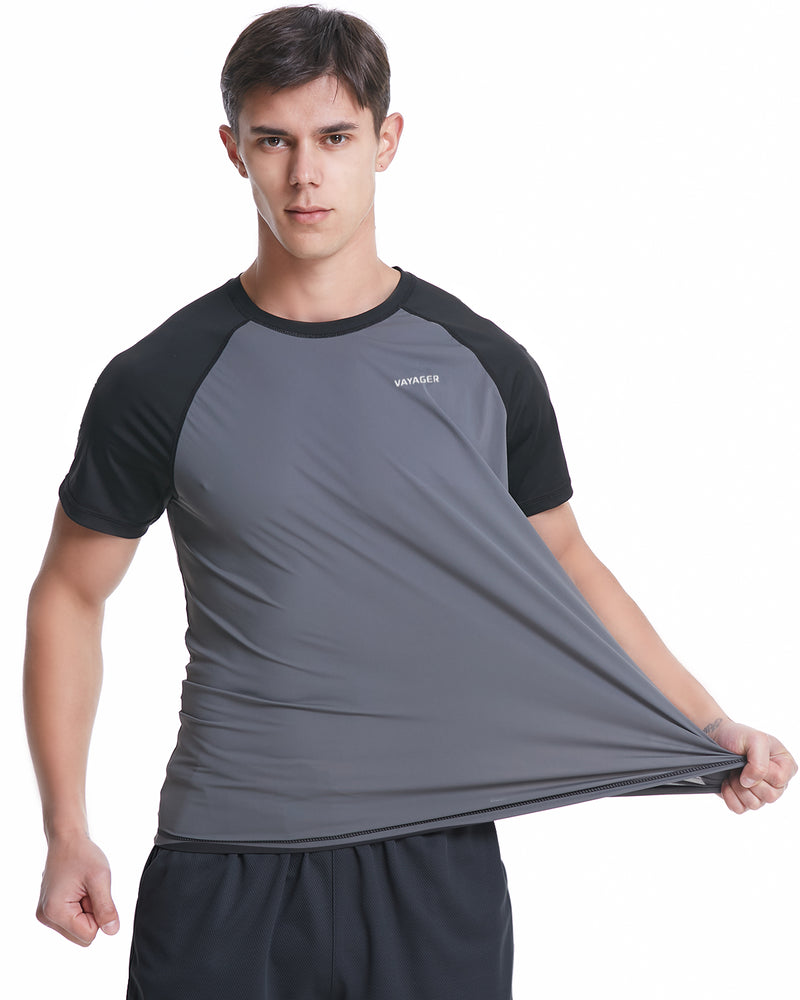 Men s Swim Shirts UPF 50 Short Sleeve Quick Drying Rashguard Crew
